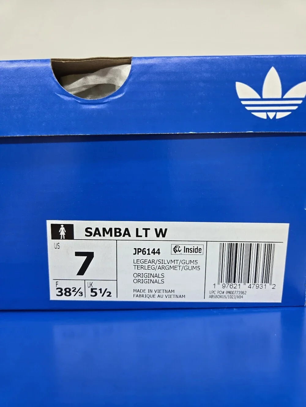 adidas Women's Samba LT JP6144 Legend Earth Silver Metallic Gum Shoes Size 7